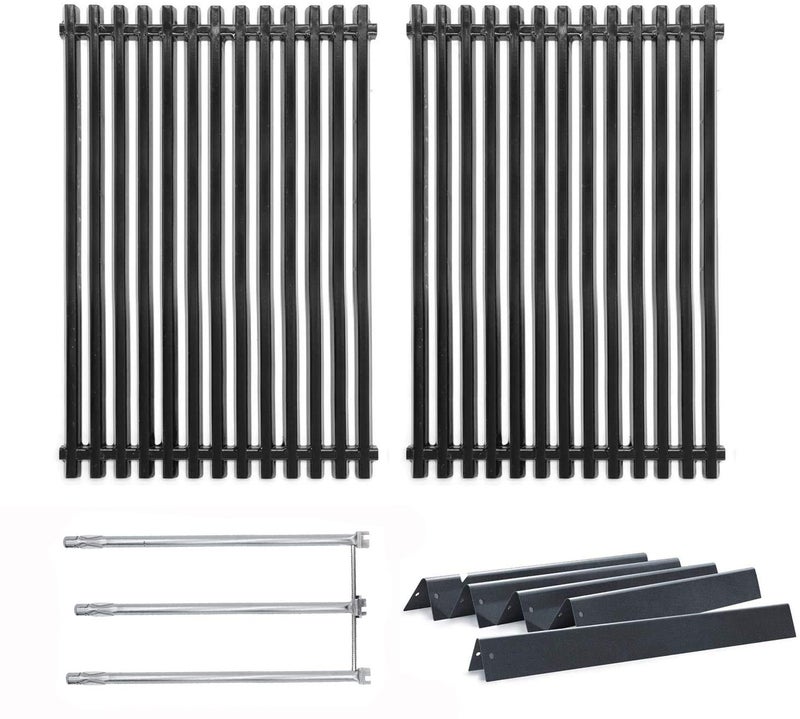 Hongso Replacement Parts for Weber Genesis Silver B & C, Genesis Gold B/C, Spirit E310 E320 700 Grills with Side Mounted Control, 17.4" Grill Grates 7525, 22.5" Flavorizer Bars 7536, Burner Tube Kit - Image 1
